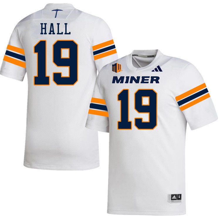 UTEP Miners #19 Ashaad Hall College Football Jerseys,Uniforms-White